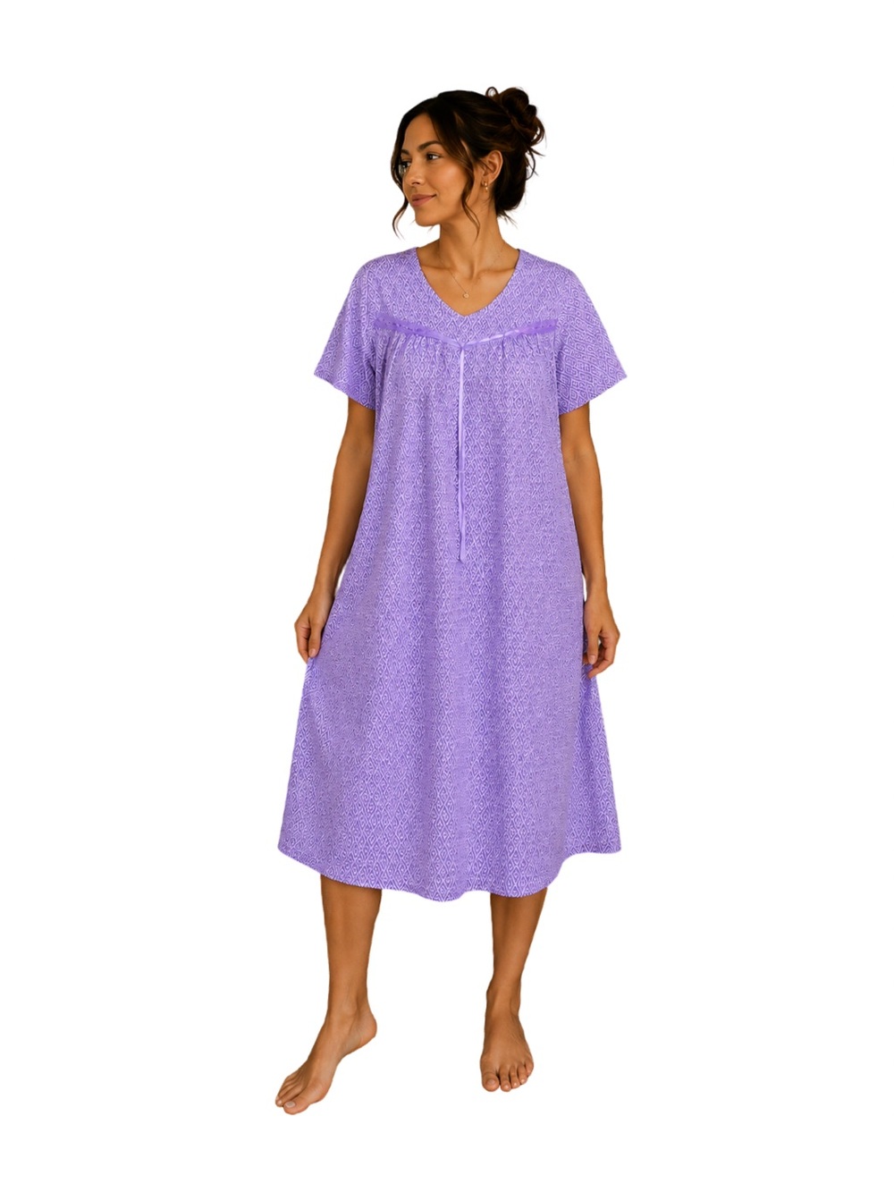 Sears purple/lavender short sleeve nightgown, Size Small